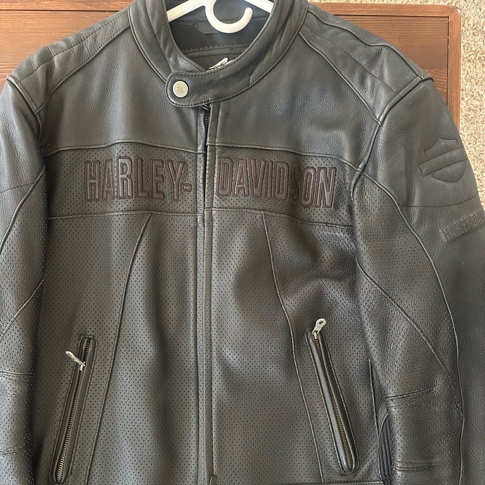 Harley-Davidson Black Perforated Leather Motorcycle Jacket